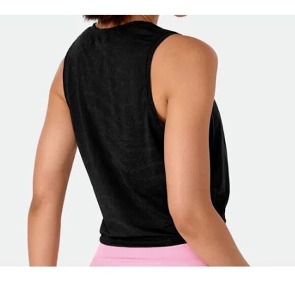 Halara Women's Sz Medium Black Round Neck Tie Front Play It My Way Tank Top - Picture 9 of 9